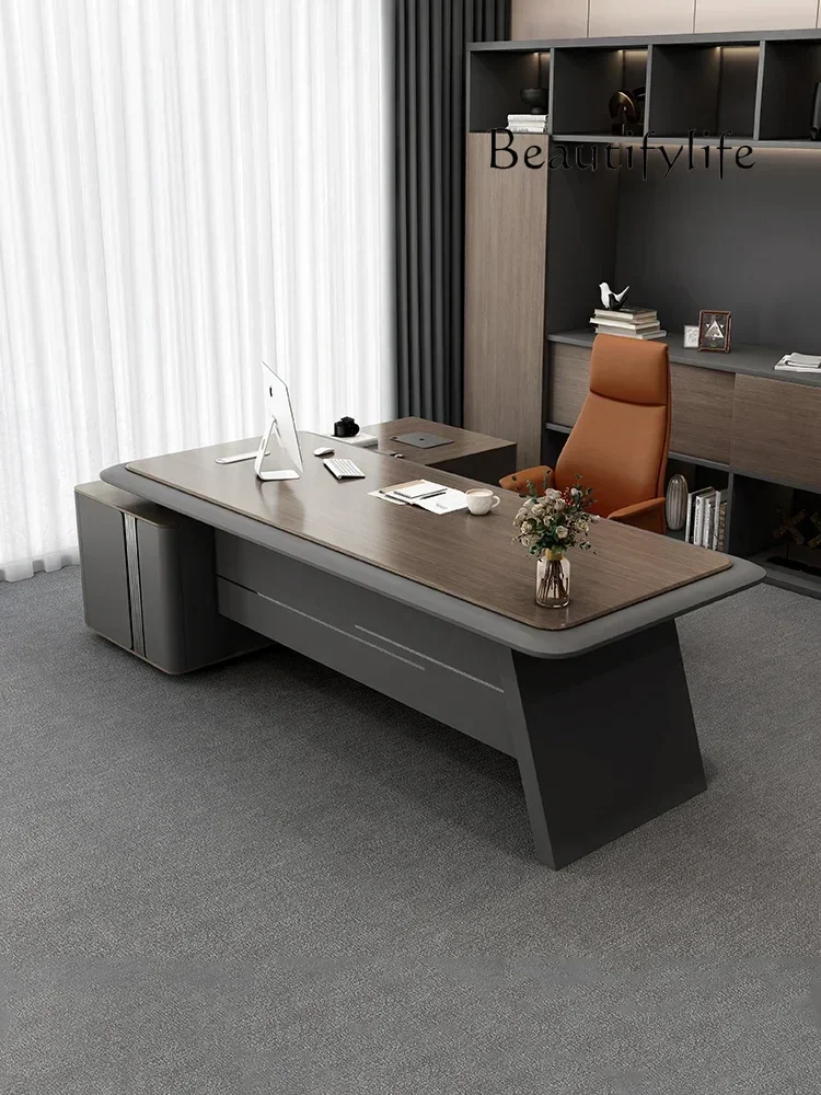 

BJ Boss Desk Simple And High-End Affordable Luxury Fashion File Cabinet General Manager Furniture Table And Chair