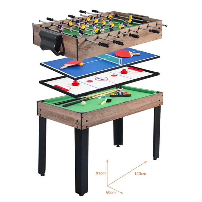 Precio al por menor Convertir diferentes tipos 4 en 1 mesas de juego Piscina/tenis/hockey aéreo/parte superior de fútbol