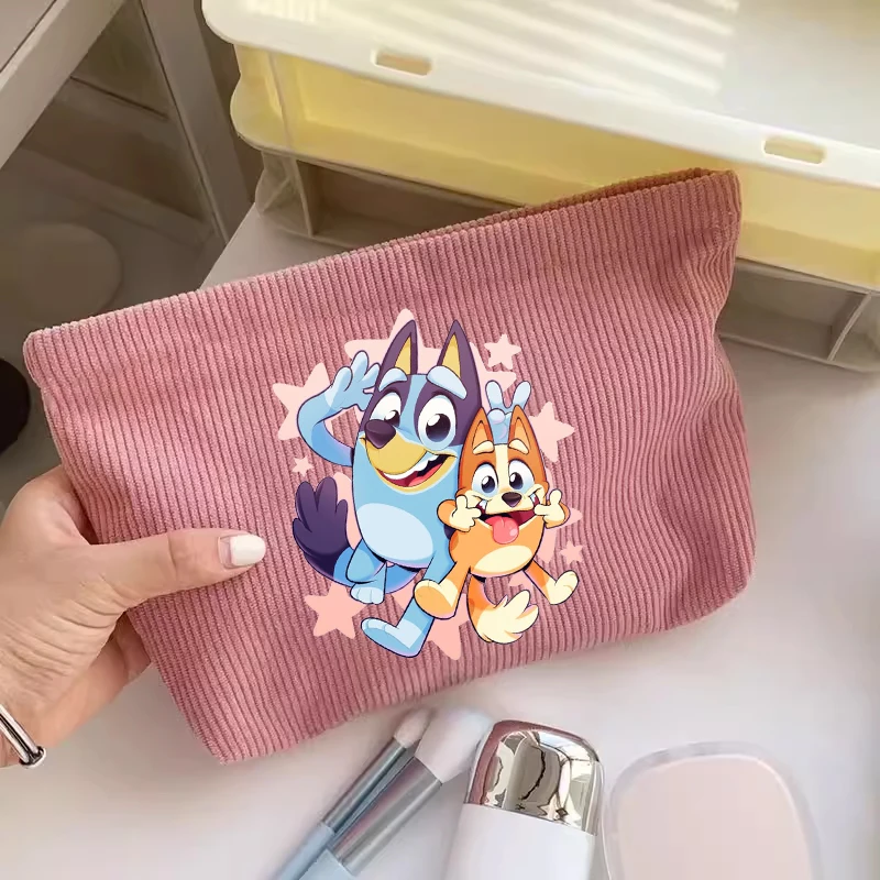 

Blueye Bingo Female Corduroy Travel Cosmetic Bag Portable Cute Cartoon Purse Women Large Capacity Zipper Makeup Organizer Clutch
