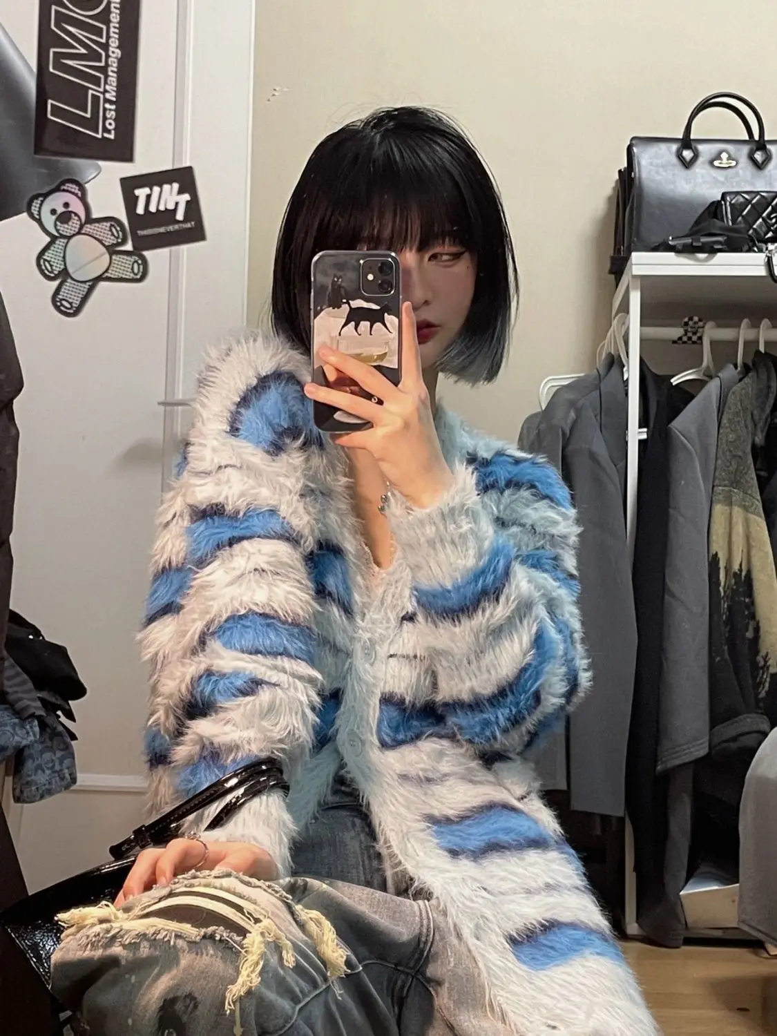 

Women's Color Block Striped Loose Knitted Jacket Autumn Fashion Knitted Tops Female Comfortable Long Sleeves Loose Knitwear