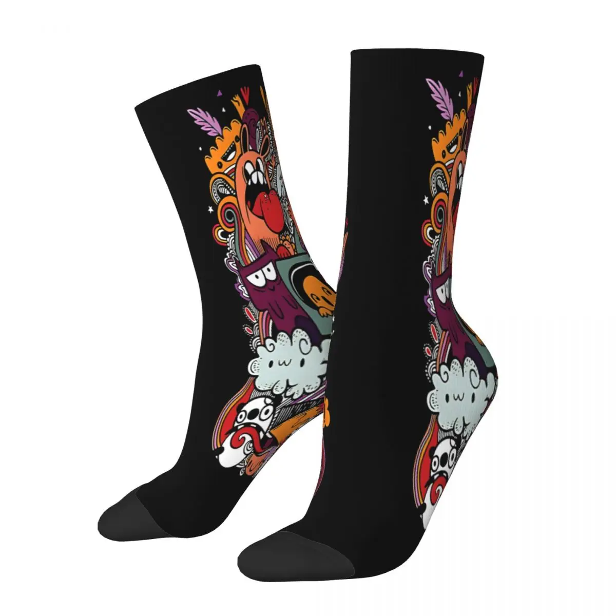 Super Drawing In Graffiti Style Graffiti Socks Male Mens Women Winter Stockings Harajuku