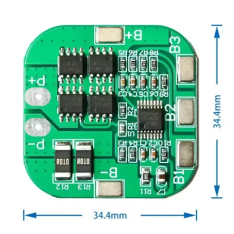 4 series 14.8V lithium battery protection board 18650 16.8V overcharge over discharge short circuit protection 20A