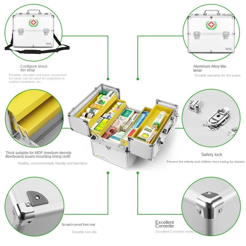 Medicine Box Family Pack Large Capacity Household First-Aid Kit Medical Medical Case Full Set Emergency Medicine Storage Box