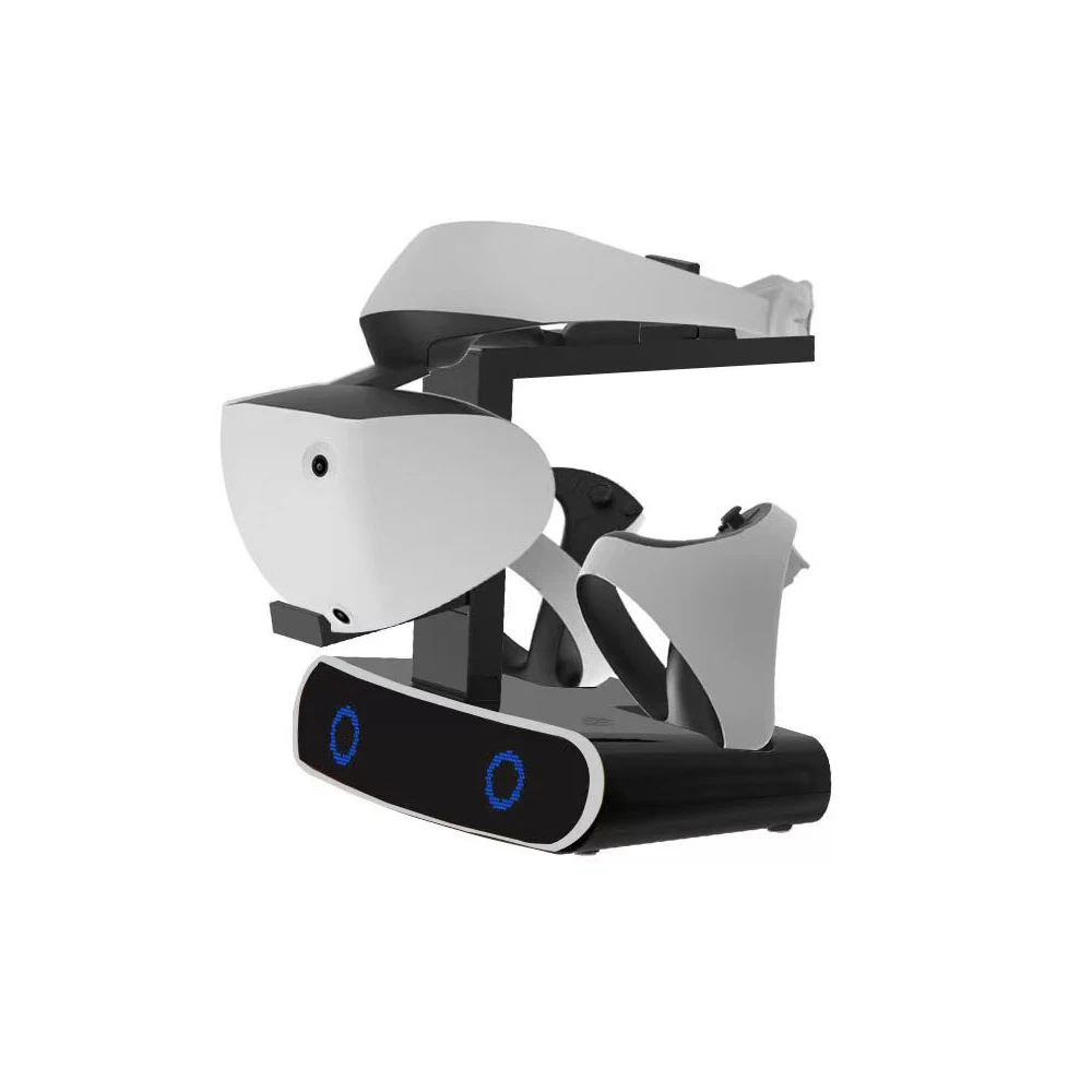 Ruitroliker Charger Dock with LED Light for PSVR2 Charger Station Headset Display Stand Mount USB-C Charger for PSVR2 Controller