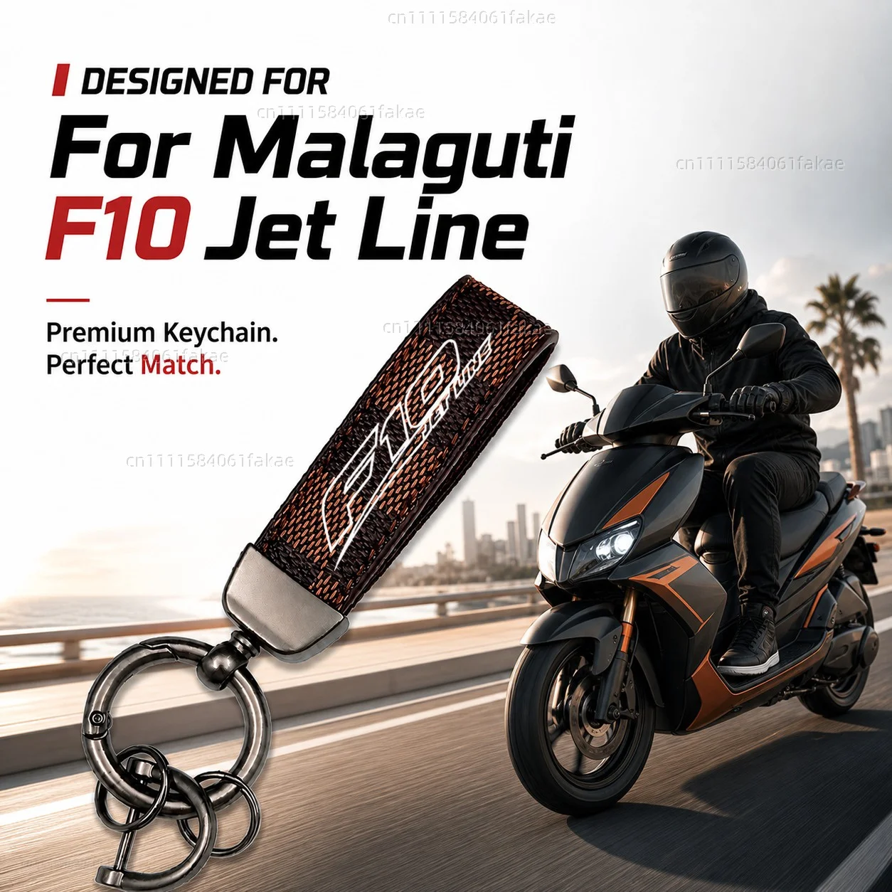 For Malaguti F10 Jet Line 1995-2003 Motorcycle Keychain Leather Key Ring Custom Logo Gift for Rider Men Women Accessories