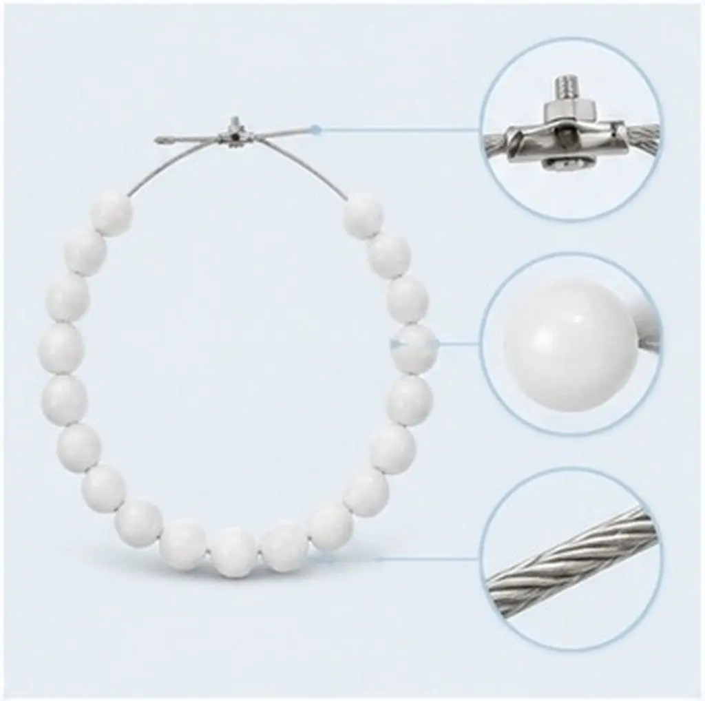 Flagpole Bead Weight Chain Ring for Stability Strong Wind Resistance Easy Install Flag Pole Fixing Ring Flag Retainer Beads