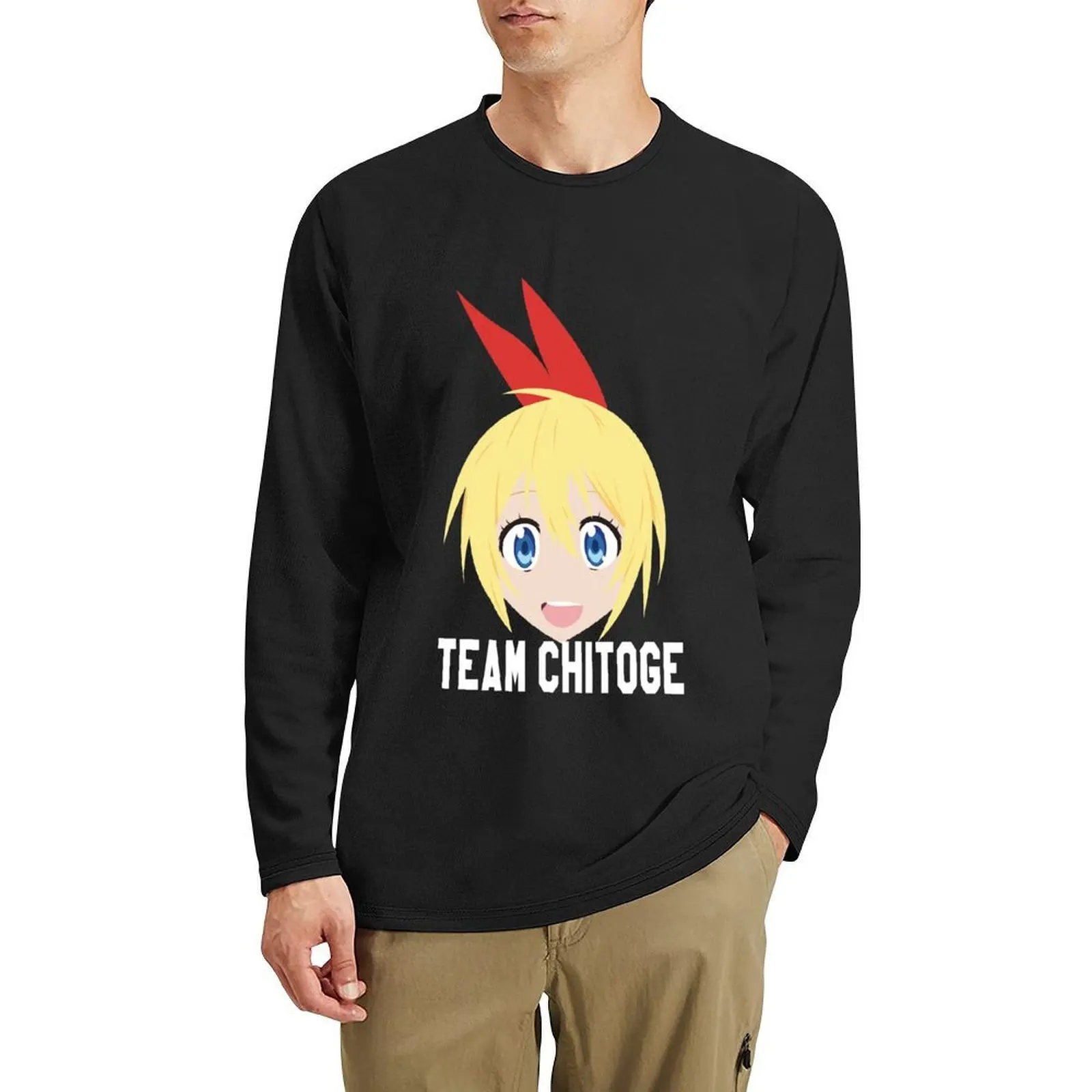 Длинная футболка Team Chitoge- Nisekoi, мужская одежда, эстетичная одежда, забавная футболка, винтажная футболка, мужская футболка большого размера