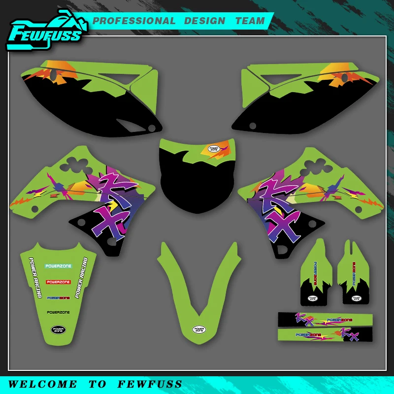 

Fewfuss для Kawasaki KX250F KXF250 KXF 250 KXF 2009 2010 2011 2012, полный мотоциклетный фон, графические наклейки, наклейки на заказ