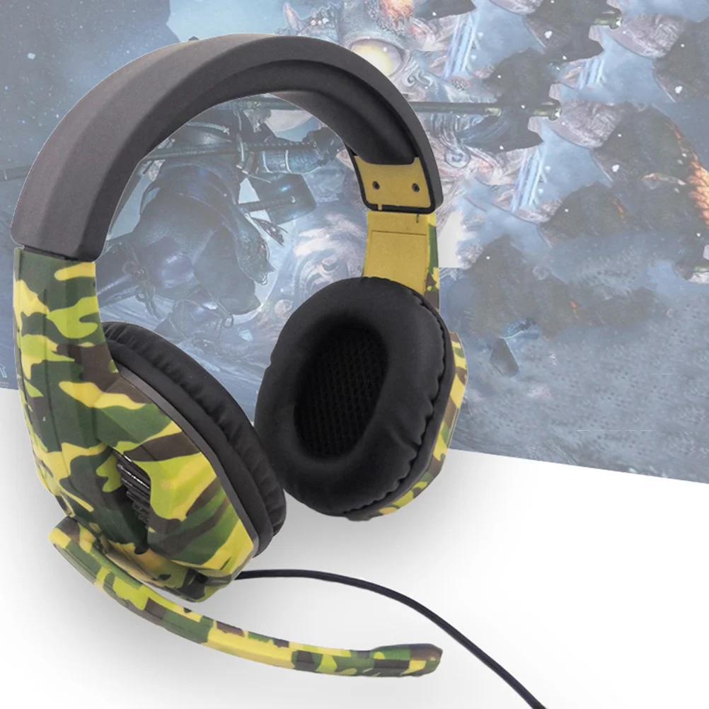 

Camouflage Gaming Headset Green High-Performance Subwoofer Headphone Omnidirectional Microphone For Computer Mobile Phone
