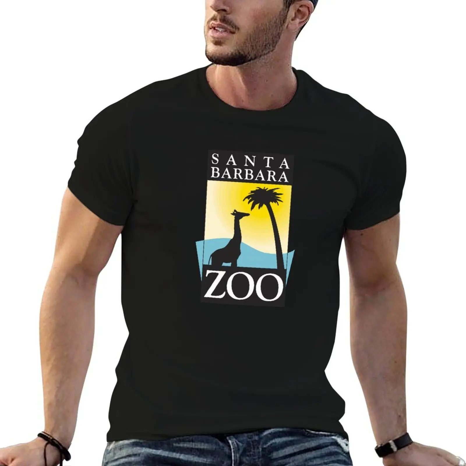 

Santa Barbara Zoo Logo Design1 футболка мужские футболки хлопковые футболки с аниме для мужчин футболка