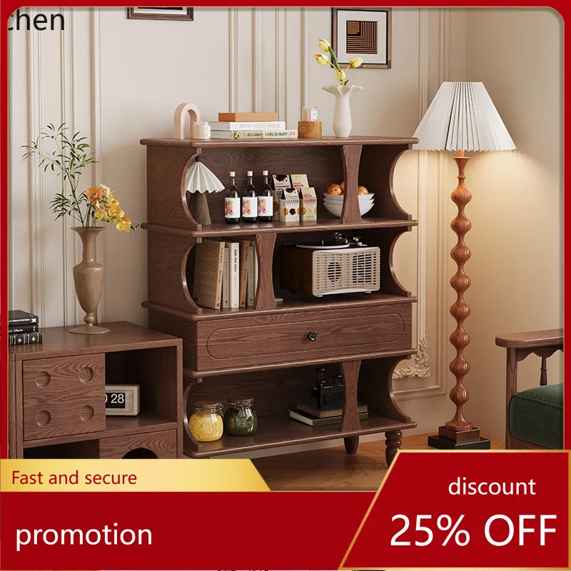 

YFY Solid Wood Bookcase Integrated Bookshelf Storage Cabinet Wall-Mounted Display Side Cabinet