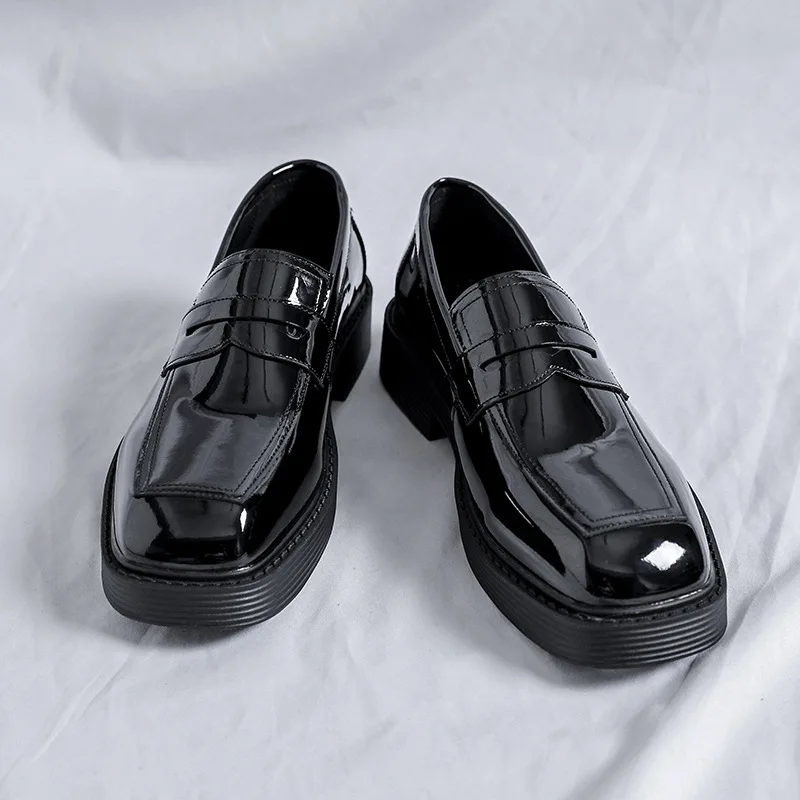 2026 Men's Penny Loafer Shoes Square Toe Trendy Business Casual Dress Shoes for Men Loafers Classic Formal Oxford Shoes for Men