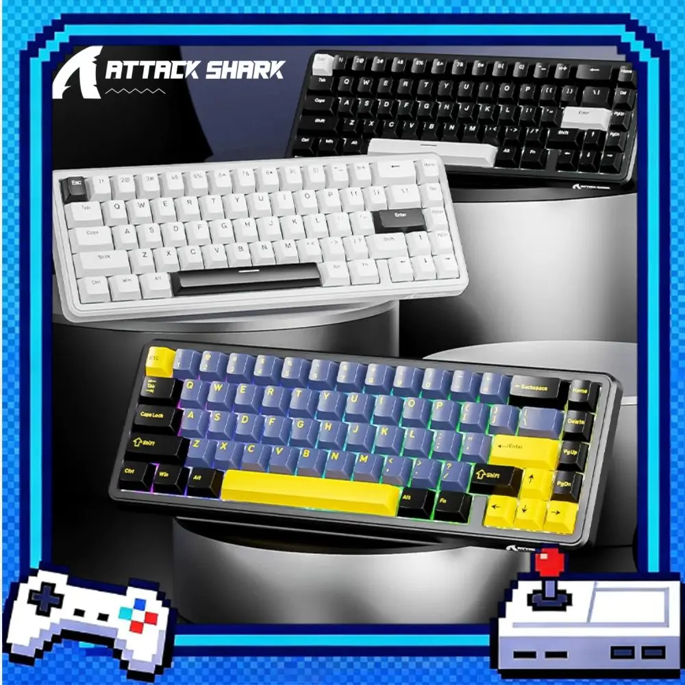 ATTACK SHARK X65 HE Magnetic Switch Keyboard Wired Gaming Rapid Trigger RGB 0.01mm RT Accuracy 8Khz 60% Mechanical Keyboard Gift