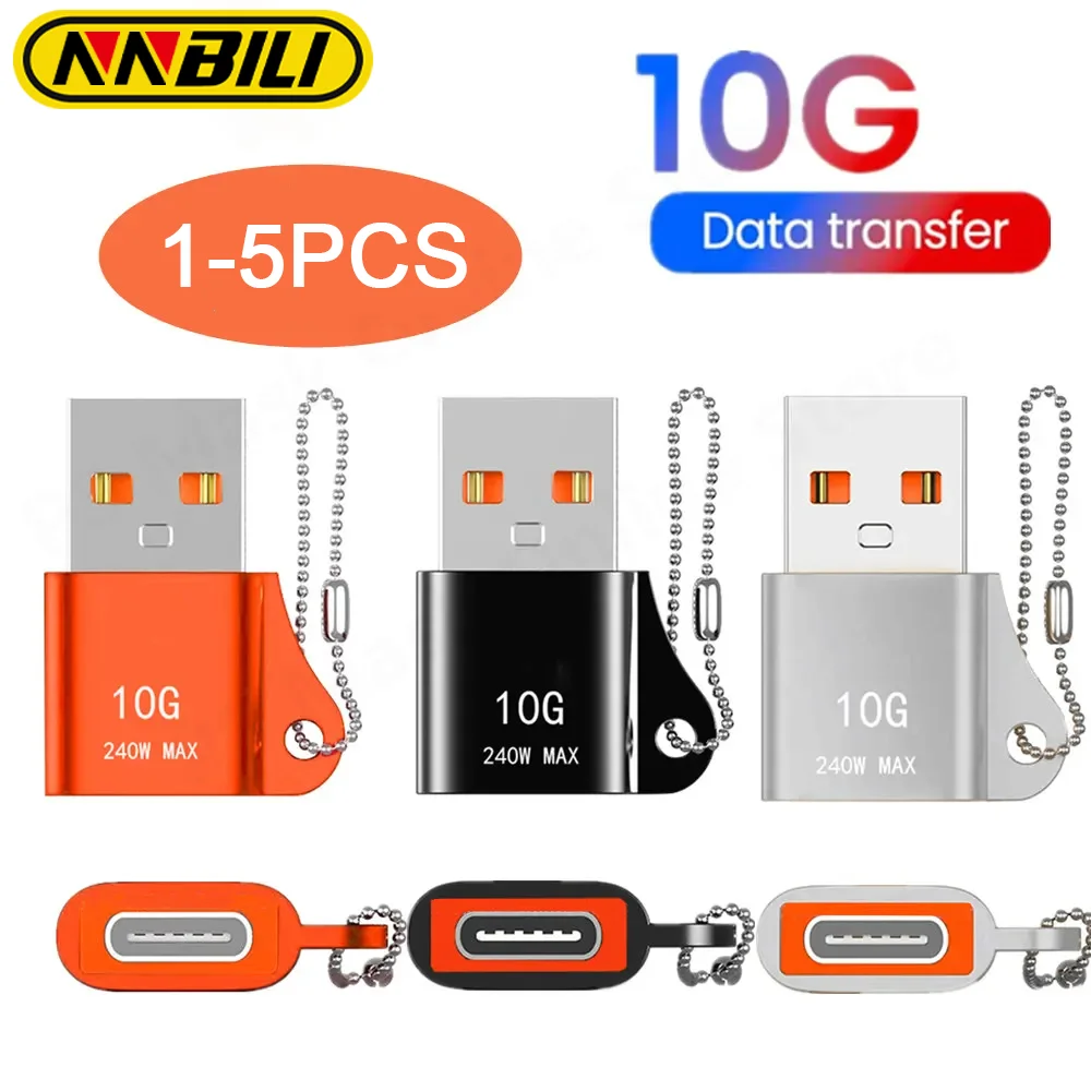 NNBILI 1-5Pcs OTG To Type C Data Transfer Adapter Type C Female to USB Male Converter FastCharging Adapter For Macbook Samsung