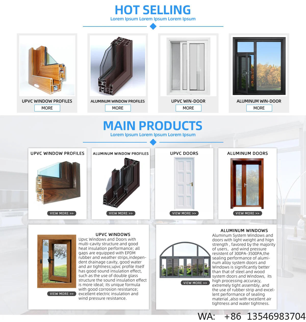 Modern Simple Design Aluminum Alloy Frame Sliding Windows Double Glass Dust-Proof Eco-Friendly Stainless Steel Hanging