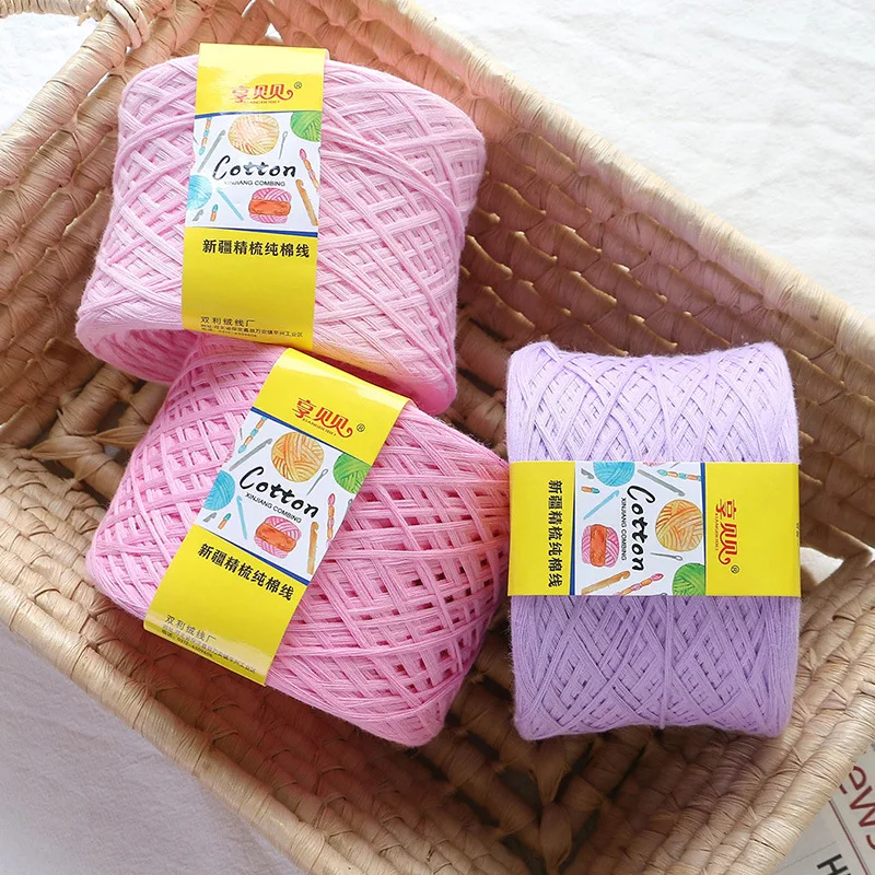 

Organic Cotton Yarn for Hand Knitting, Soft Combed Thread, Crochet, Colorful, 18Colors, 250grams, for Sale