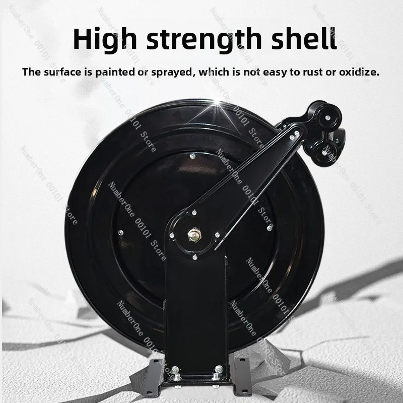Automatic Retractable Hose Reel Telescopic Car Wash Cleaning Pipe Winder with Locking System for Air Water Grease Workshop