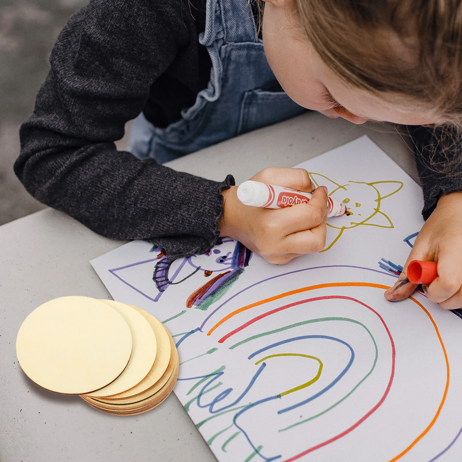 

30pcs Diy Graffiti Wood Rounds Natural Unfinished Wooden Cutouts For Craft Projects Blank Wood Slices Circle Crafts