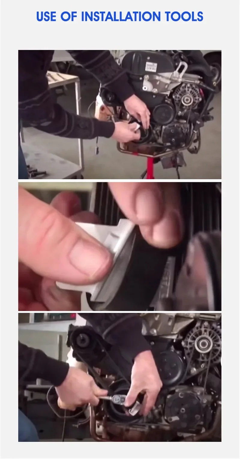2Pcs Zink-legierung Automobil Gerippte Antriebsriemen Entferner Stretch Aux Gürtel Entfernung Installer Tool Set Auto Reparatur Ändern – Detail 4
