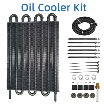 Oil cooler 4 row 6 row 8 row universal aluminum radiator converter kit fit for auto manual car motorcycle remote transmission