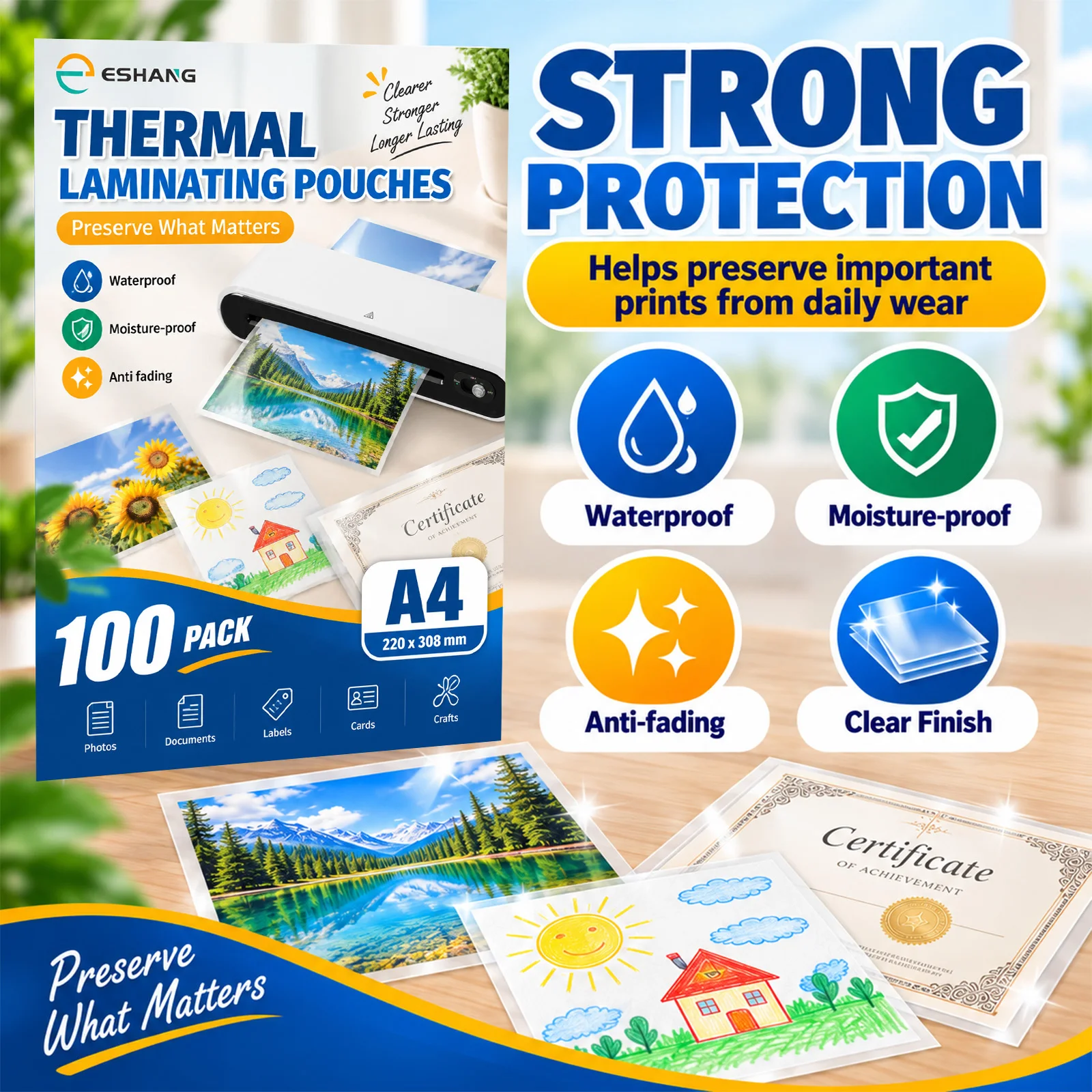 ESHANG A4 Thermal Laminating P - Document Laminator Pouch recension och pris