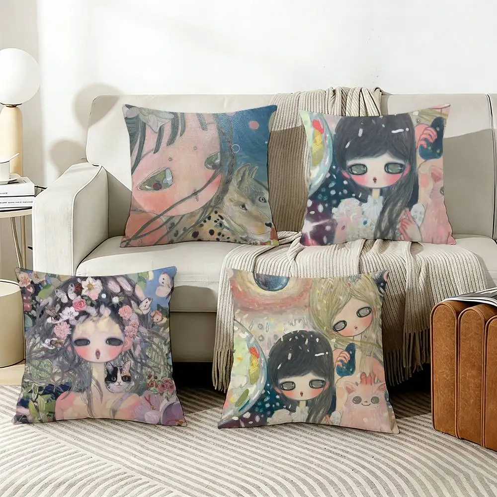 

A-Aya T-Takano Art Pillow Case Living Room Sofa Cushion Cover Suitable For Home Bedroom Room Decoration