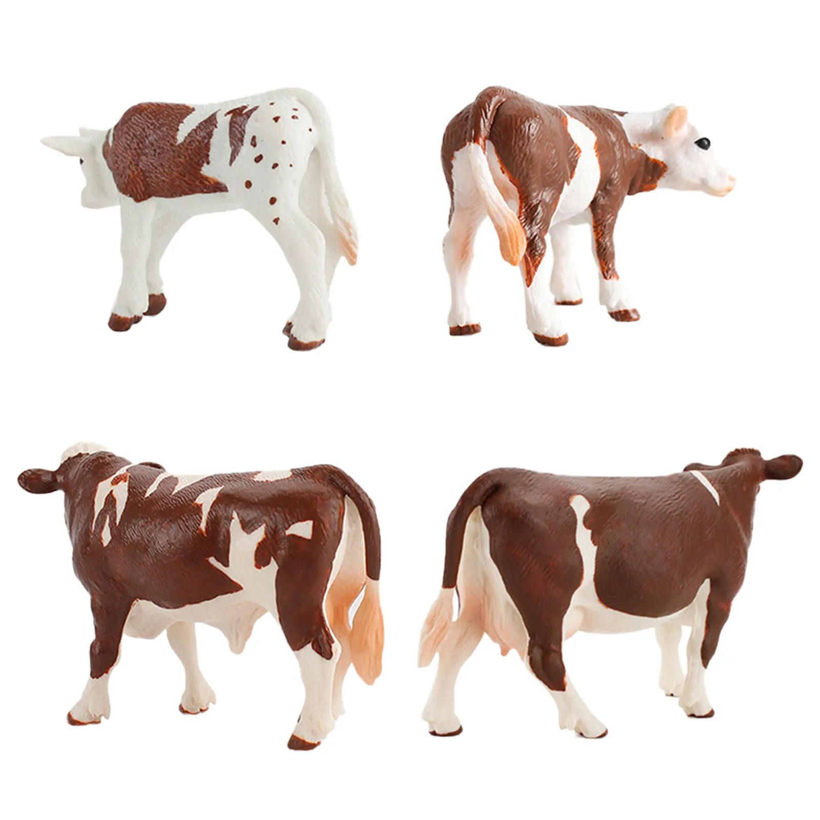 

4Pcs Cow Models Diverse Types for Children Learning Animal Species Fun Engagement Away from Screens Classroom Use