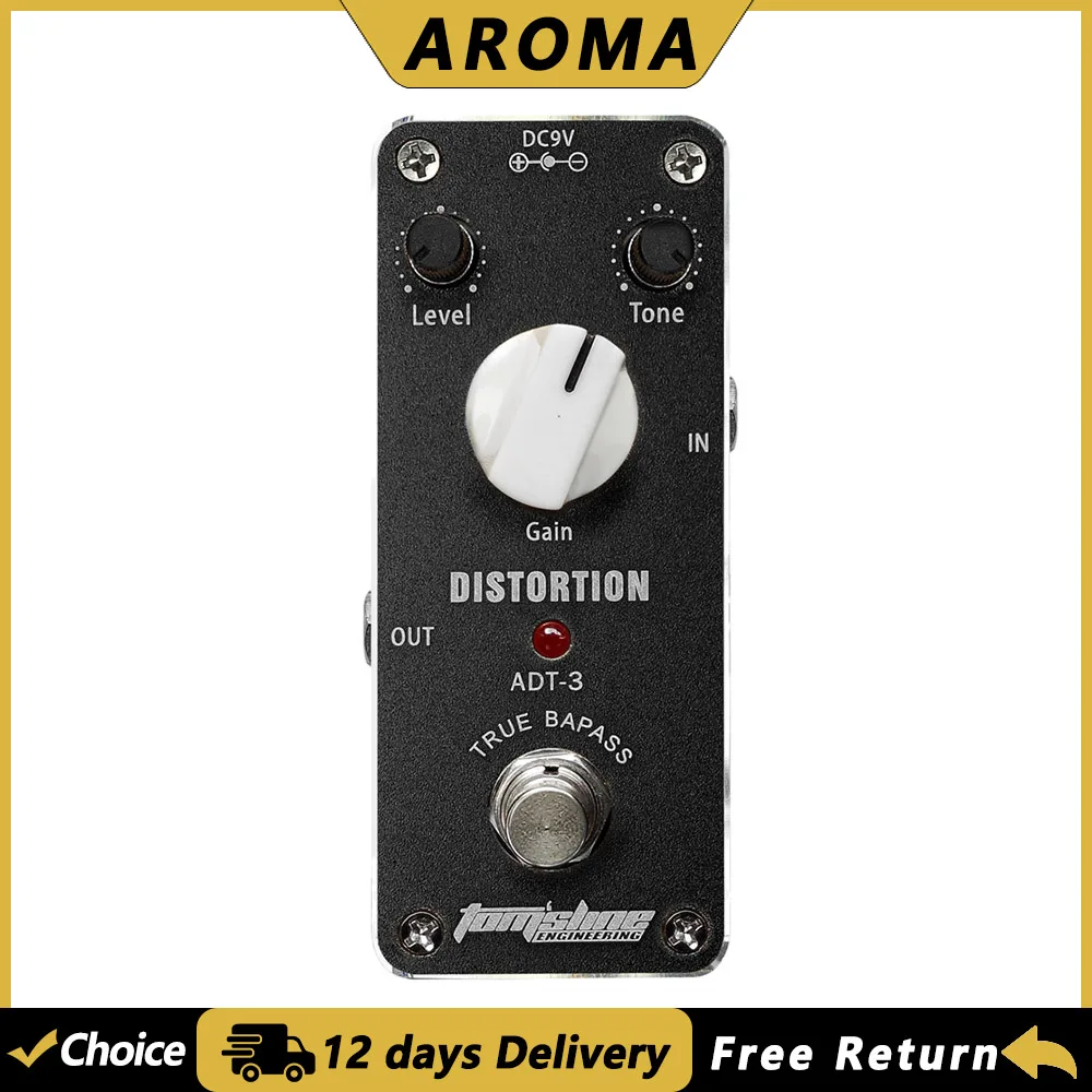 

Педаль эффектов для гитары AROMA ADT-3, дисторшн, высокая интенсивность усиления, true bypass, запчасти и аксессуары для электрогитары