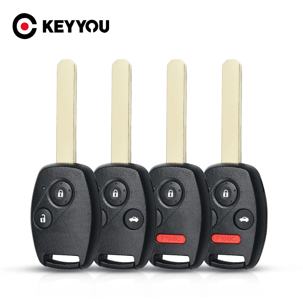 

KEYYOU 2/3/4 Buttons Keyless Remote Car Key Shell Fob For 2006 - 2013 For Honda Accord Fit Civic CRV Pilot Insight Replacement