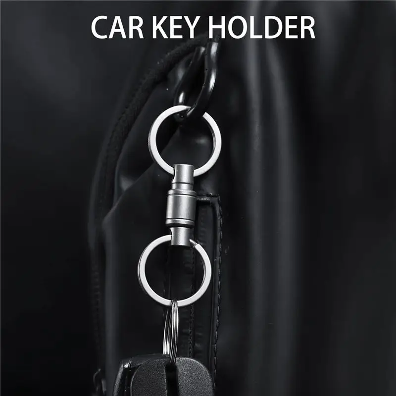 

【BUYERS】Titanium Keychain,Detachable Quick Release Swivel Keychain Pull Apart Heavy Duty Car Key Holder with 2 Titanium Key Ring