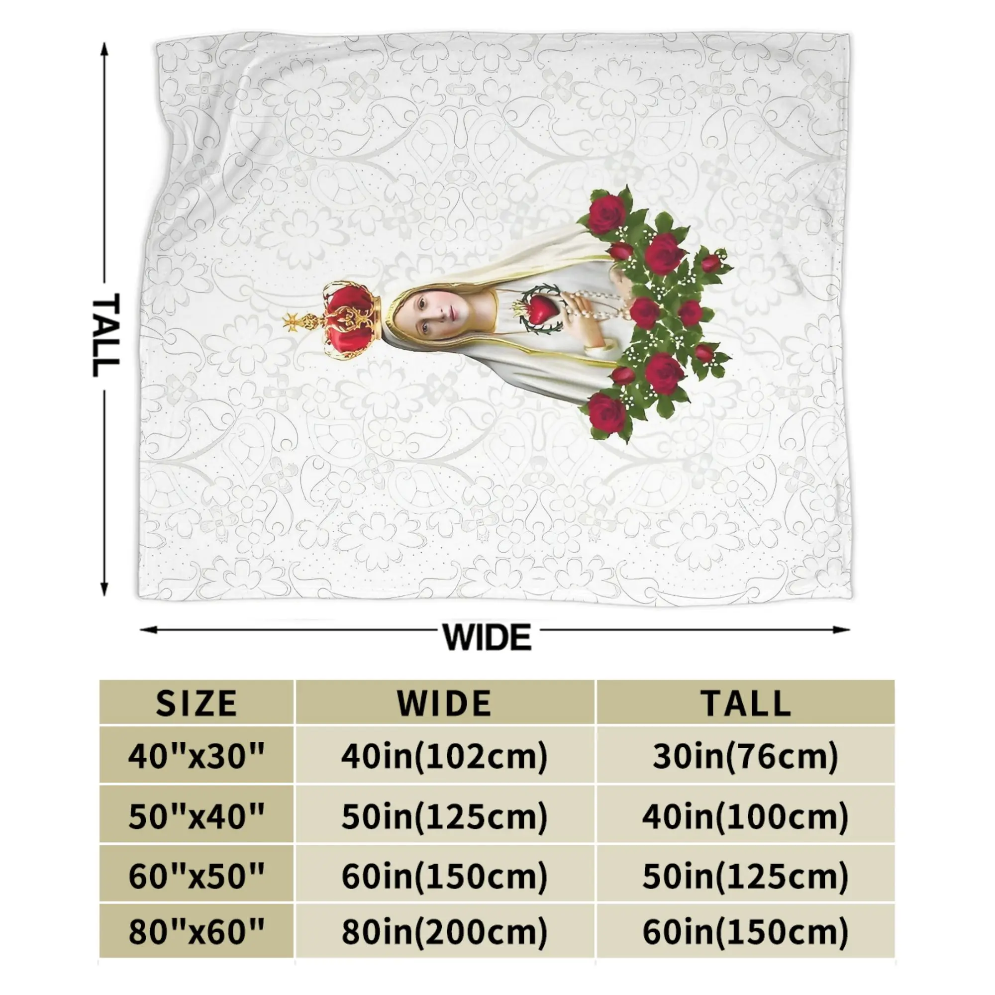 مريم العذراء بطانيات محبوكة الكاثوليكية سانت الفانيلا رمي بطانية أريكة تتحول لسرير المحمولة فائقة النعومة الدافئة المفرش #4