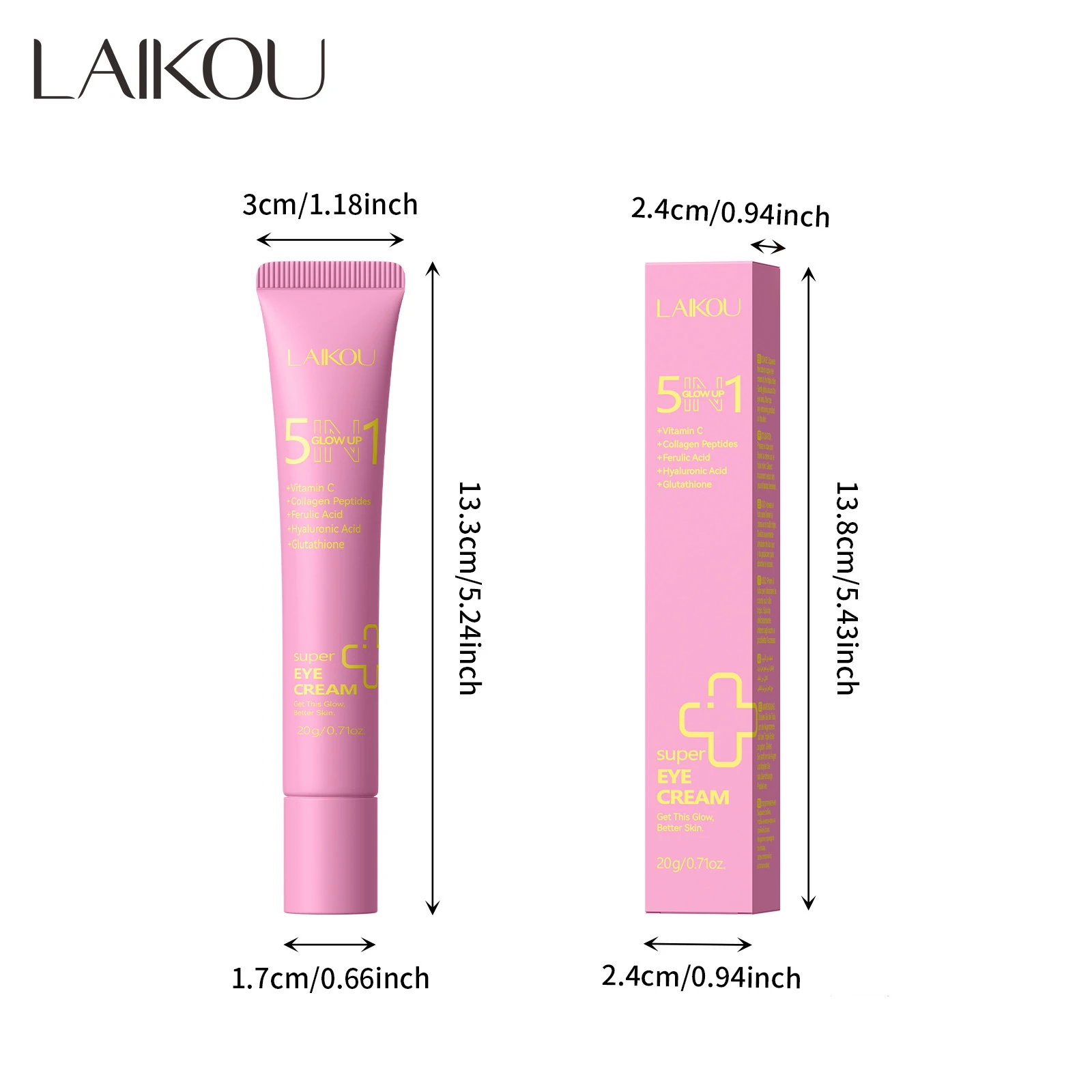 

Five-in-one Eye Cream LAIKOU20g Anti-dark Circles Super Eye Cream Smoothes And Brightens Skin, Moisturizes And Brightens. Compac