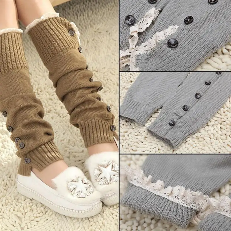 Stretchy Winter Socks Women Soft Acrylic Stacked Design Lightweight Leg Warmers Practical Leg Sleeves for Girls