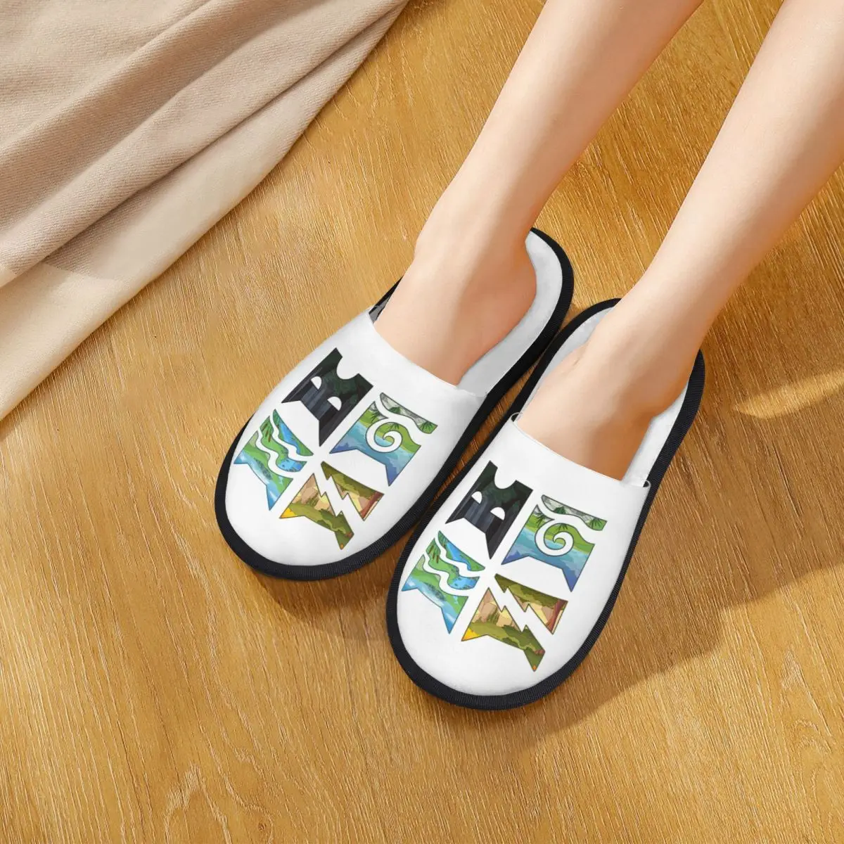 مخصص الكلاسيكية أربعة ووريورز المحارب القطط شعار النعال رغوة الذاكرة الدافئة لينة النساء شبشب منزل داخلي مريح الأحذية #2