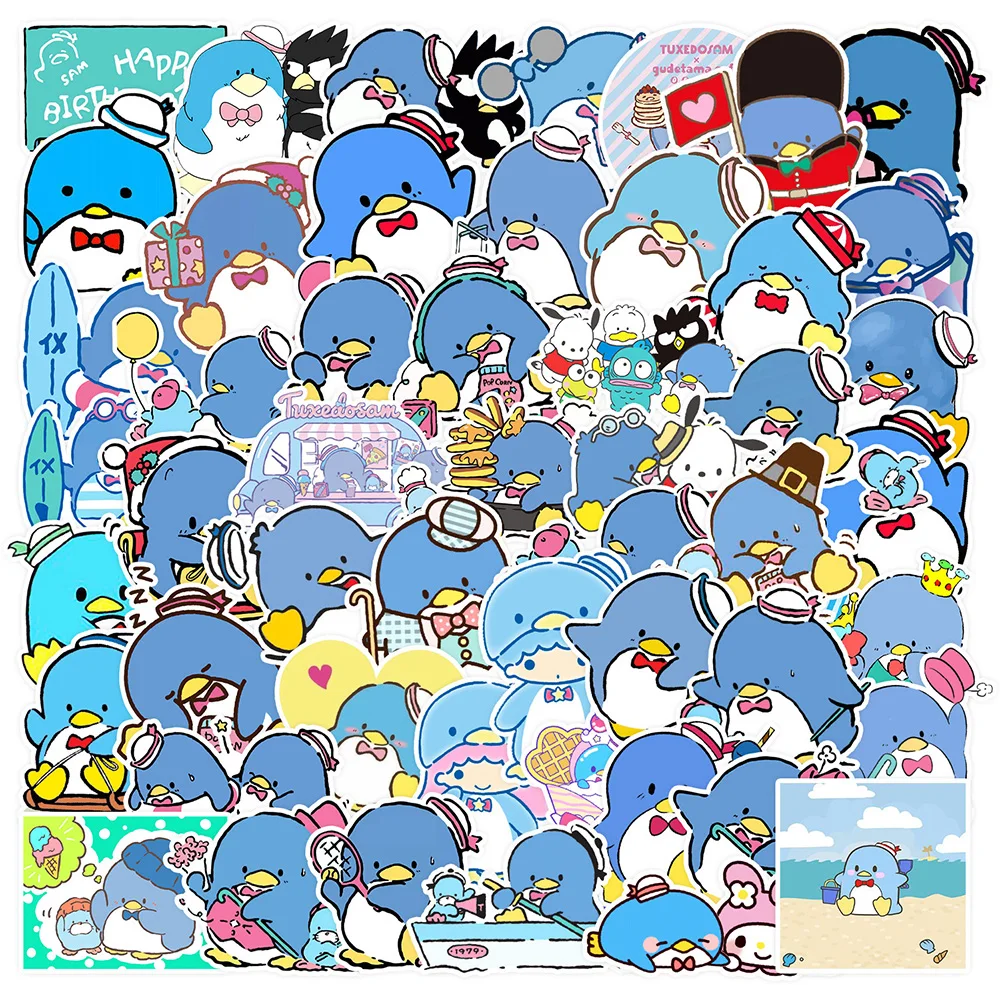 10/30/50pcs Cute TuxedoSam Sanrio Stickers Kawaii Anime Penguin Graffiti Decals Phone Water Bottle Notebook Cartoon Sticker Toys