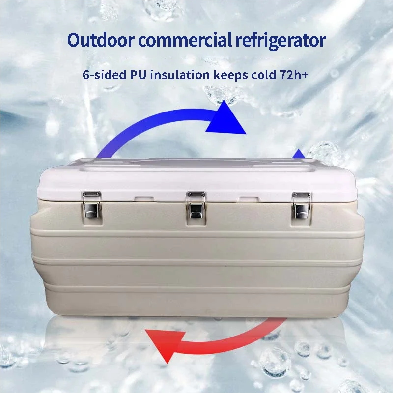 170L Heavy-Duty Wheeled Cooler Box 6-Side PP 100kg Load Capacity Dry Ice Compatible Portable