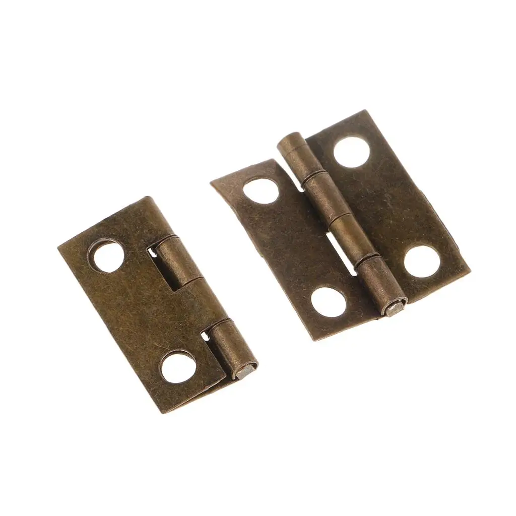 Small Iron Mini Butt Hinges Rectangle Style for Vintage Decorative Gift Boxes and Dollhouse Repair Tools