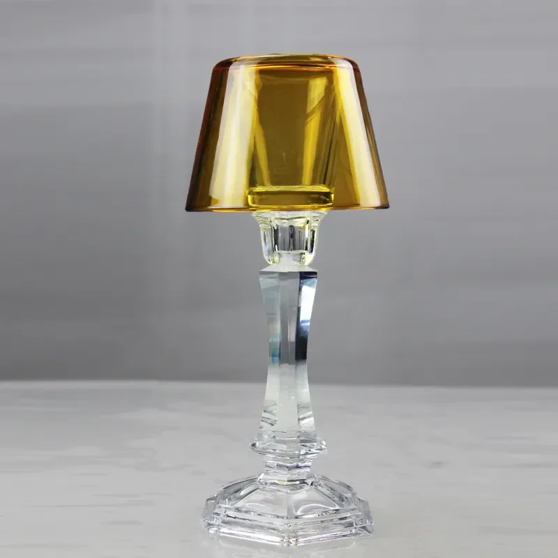Tall Barrel Crystal Candlesticks Handmade Round Reusable Wedding Decor Custom Logo Wholesale Christmas Valentine Gift Items