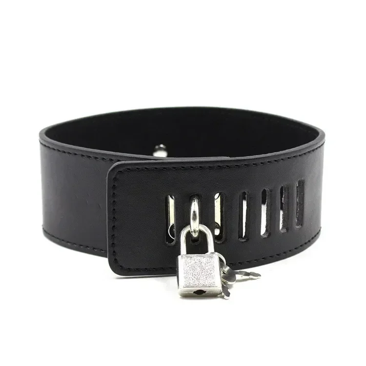 Leather Choker Punk Gothic Fetish Necklace Bdsm Cosplay Party Slave Bondage Collar With Chain Leash For Men Women Gay