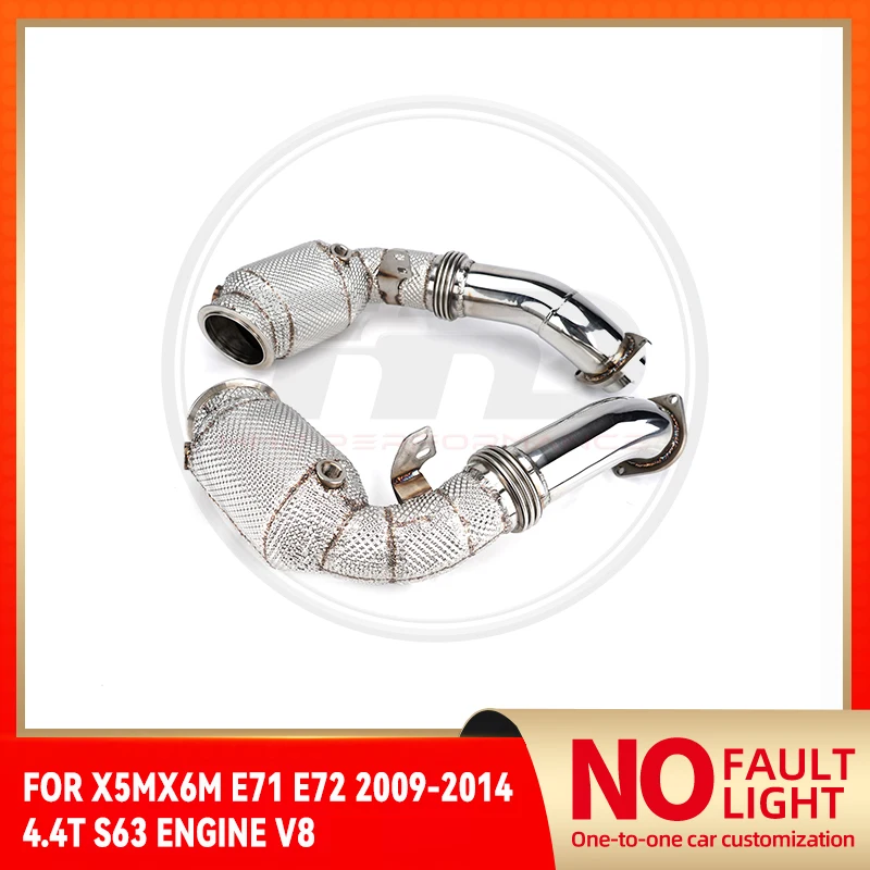 

HMD No Fault Light Downpipe For BMW X5M X6M E71 E72 2009-2014 4.4T S63 Engine V8 With Heat Shield Exhaust System Stainless Stee