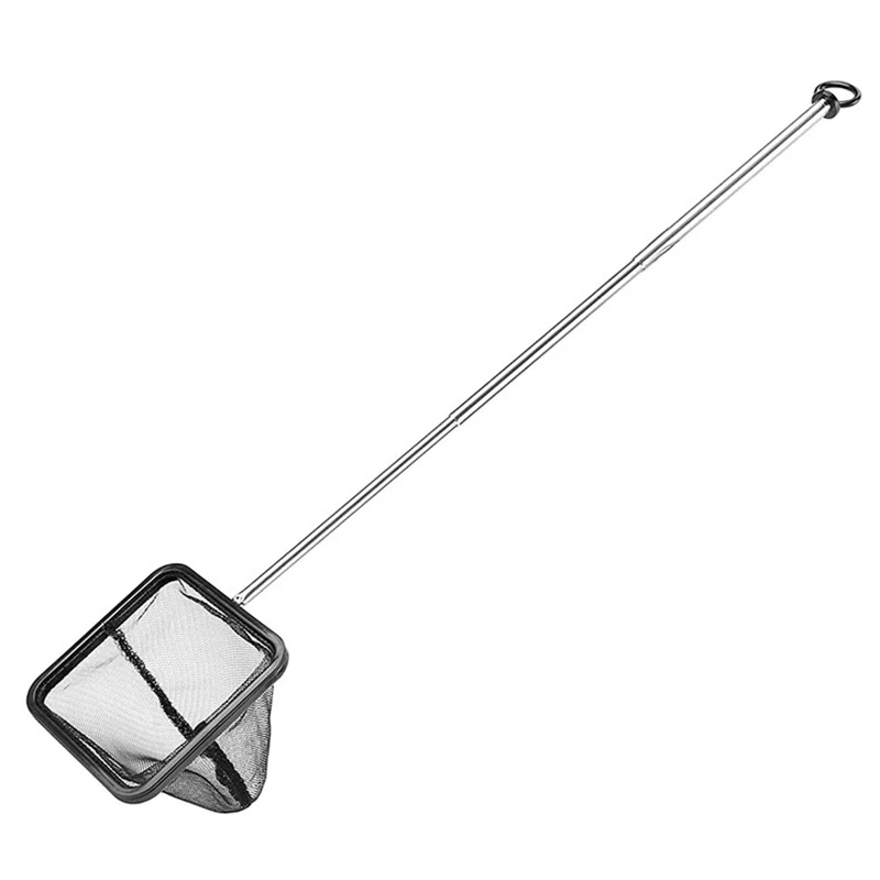 

B72A Aquarium Fish Net with Extendable Stainless Steel Long Handle, Fine Mesh Fish Net for Fish Tank