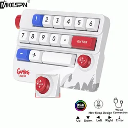 15 keys Hot Swappable Programmable Wired Gaming Keyboard RGB Backlit Portable Joystick Mechanical Keyboard For Desktop/Laptop
