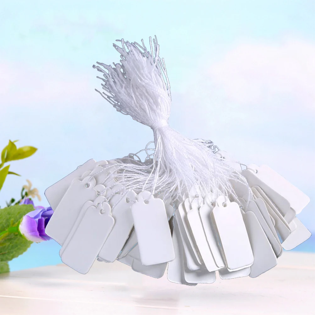 500 szt. Etykiety cenowe Papier Gładki do Pisania na Biżuterię Ubrania Buty Artykuły Papiernicze Rękodzieło Wiszące Oznaczanie Wyświetlanie Cen Magazyn