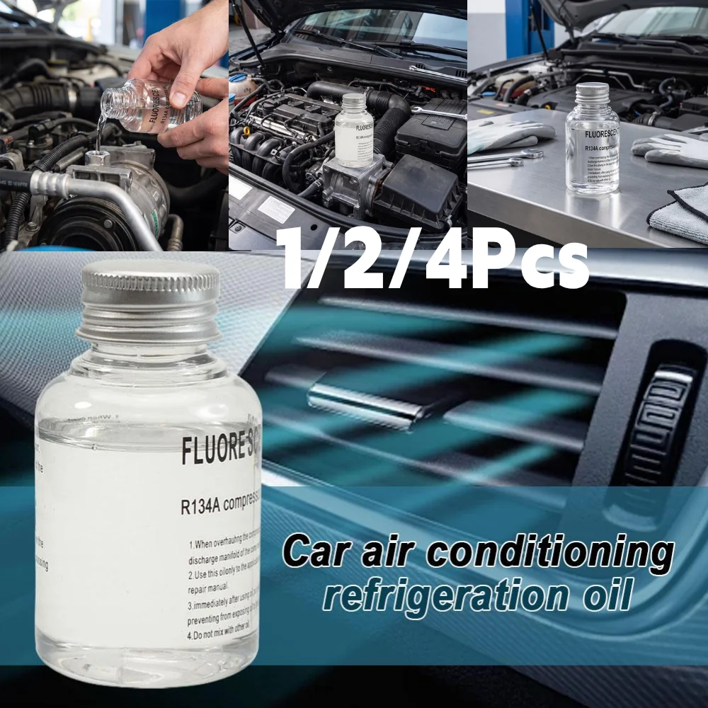 R134a Auto Air Conditioning Refrigerant FluorescentCompressor Oil Auto AC System Lubricant For Vehicle AC Repair Accessories