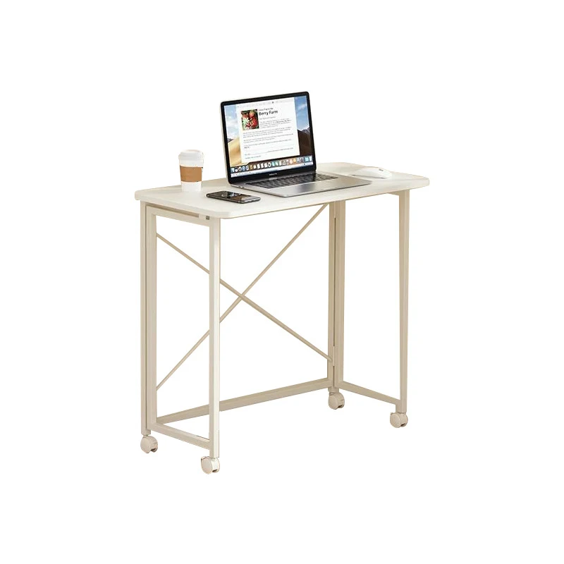 

Folding Desk With Wheels Writing Computer Desk For Home Study, Removable Storage Office Desk Bedroom Dresser For Small Spaces