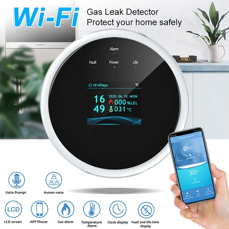 

Tuya WiFi GAS LPG датчик утечки сигнализация детектор пожарной безопасности управление через приложение безопасность умный дом датчик утечки поддержка приложения Smart Life