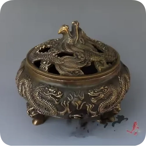 Chinese Favorites Bronze statue dragon Collectibles incense burner /Censer