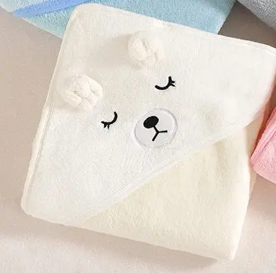 Cartoon Cute Animal Baby Bath Towel Hooded Kids Soft Fast Absorbing Microfiber Coral Fleece Baby Bath Towel