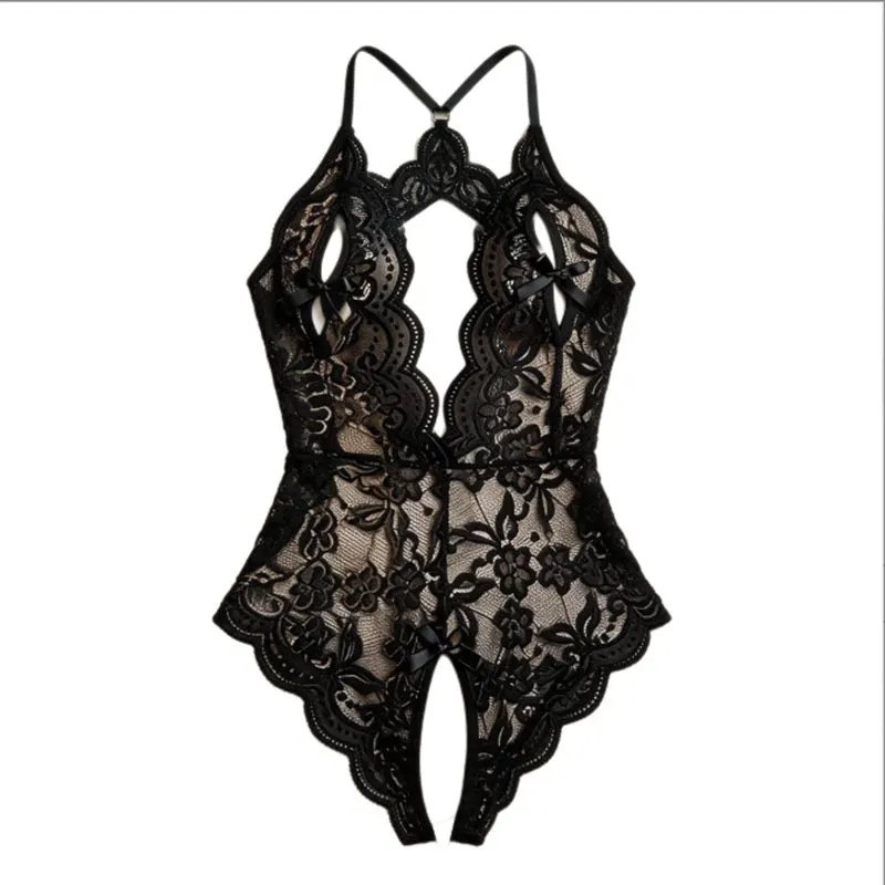 Crotchless Sexy Transparent Bodysuits Ultra Sexy Bra Sets Costumes Lace Underwear Breathable Lingerie Women Intimates Erotic Set