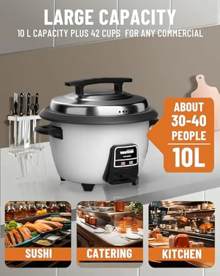 Rice cooker Stainless Rice Cooker & Warmer Commercial Rice cooker for party and family, White